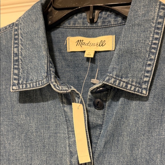 Madewell Denim Waisted Shirtdress in Penview Wash NWT $98 - Picture 5 of 7